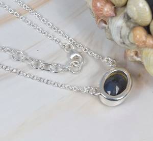 Collier ovale en Labradorite taillée en argent sterling 925 fait à la main avec plaqué or style vintage pour fiançailles ou cadeau de Noël - Product Image 2