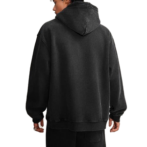 Pull à capuche hommes lourds en détresse en gros sweats à capuche surdimensionnés pierre vintage lavé sweats à capuche vierges - Product Image 1