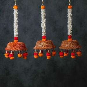 Boda India y inauguración de la casa Pooja decoración Mehendi Haldi guirnalda guirnaldas Gota arte estilo decoración de pared para bodas indias - Product Image 1