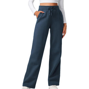 Haute qualité femmes long décontracté Baggy hiver pantalon avant plat Style taille élastique taille haute conception mince caractéristique respirante - Product Image 2
