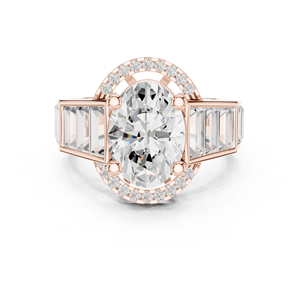 Bague ethnique pour femme en or 18 carats avec diamant taille ovale pour occasions spéciales - Product Image 2