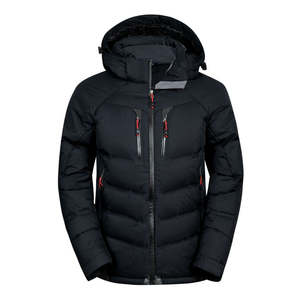 Chaqueta de Invierno para Hombre con Cuello Alto, Gruesa, Informal, con Cierre de Cremallera, Capucha, Resistente al Viento, Calefactable, con Logotipo Frontal - Product Image 3