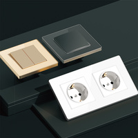 Venta de Fábrica, Interruptores y Enchufes Eléctricos LED de la UE, Interruptores y Enchufes de Pared Inteligentes, 82 mm x 155 mm