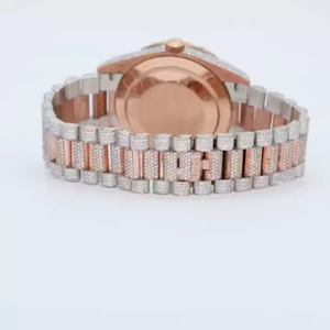 Montres Icedown automatiques de luxe en acier inoxydable Meilleur cadeau de mode VVS Moissanite Diamant Verre Cadran Fenêtre pour les femmes - Product Image 5