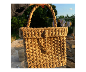 Top vente Vietnam jacinthe d'eau sac à la main écologique durable fourre-tout sac à main femmes paille sac de plage été - Product Image 1