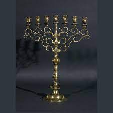 custom logo menorah Brass Menorah Candle Holder Jewish Hanukkah <b>Lamp</b> Decorative Candle Stand Religious Decor - Product Image 2