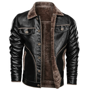 Customized Genuine <b>Sheepskin</b> Bomber Leather <b>Jacket</b> <b>Men</b> Motorcycle Leather <b>Jackets</b> Black Color Leather <b>jacket</b> for <b>men</b> - Product Image 5