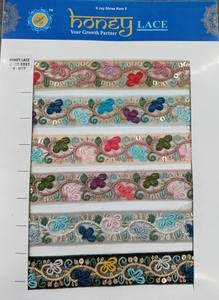 Dentelle de filet brodée florale colorée pour les chaussures de style d'affaires sacs vêtements cadeaux - Product Image 5