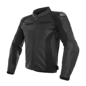 Men's Customized Pure Black Cowhide Leather Windproof Winter Motorbike Racing Jacket CE Armors Genuine Leather - Product Image 1