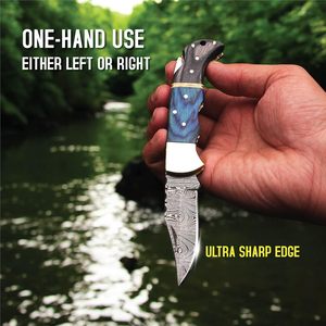 Tay giả mạo Damascus thép dao cạo gấp dao món quà sinh nhật toàn bộ bán USA Xu Hướng Phù rể món quà cắt cạnh - Product Image 6