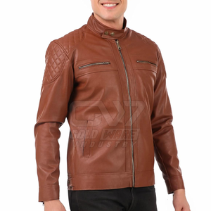 Venta al por mayor chaqueta de cuero de tamaño personalizado para uso en exteriores chaqueta de invierno de cuero genuino para hombres - Product Image 4