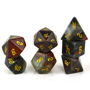 <b>High</b> quality stone dice Bloodstone jasper natural crystal reiki <b>healing</b> gemstones Engraved stone custom dice set Vikings crystal - Product Image 5