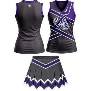 Uniforme de porristas para mujer, conjunto deportivo con falda y logotipo personalizado para presentaciones de equipo - Product Image 5