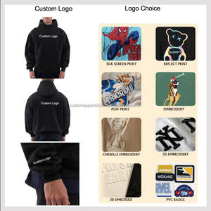 Sudadera con Capucha para Hombre, de Algodón Grueso y de Alta Calidad, Estilo Francés, Personalizada, con Hombros Caídos, de Felpa, Talla Grande - Product Image 4