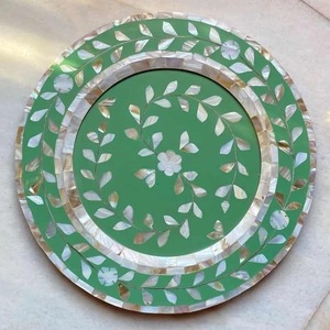 Plaque de charge incrustée d'os de bois Design Qualité exclusive Forme ronde Show Under Plate - Product Image 1