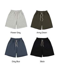 Streetwear formel en coton tricoté épais pour hommes T-shirts et shorts de grande taille avec coupe régulière - Product Image 1