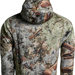 Mens Technical Outdoor <b>Camo</b> <b>Jacket</b> with Lichen Forest Print Full Zip Hooded Performance Top and Specialized Zippered Chest - Product Image 4