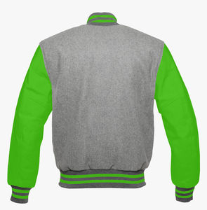 Wholesale Blank Varsity Jackets For Men Women Customized <b>Wool</b> Body Leather Sleeves Solid Plain Men's Varsity Women's Jackets - Product Image 2