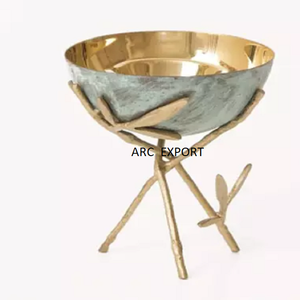 เครื่องเผาธูปโลหะสีทองพร้อมใบดอกไม้ - Product Image 5