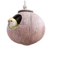 Beau choix de haute qualité fait à la main bon prix coquille de noix de coco naturelle nid d'oiseau extérieur décoration de jardin Cage pour animaux de compagnie fabriqué au Vietnam