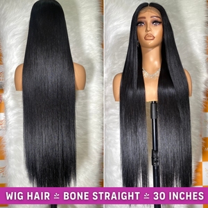 Perruque de cheveux bruts Super Double Drawn cheveux raides couleur naturelle 100% cheveux humains vietnamiens fermeture à lacet suisse - Product Image 3
