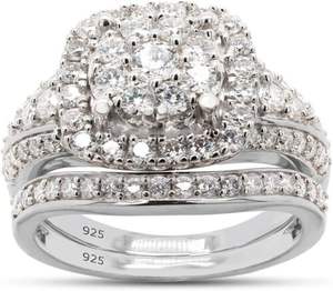 Anillo de Compromiso y Matrimonio Heavenly Cushion Halo, Plata de Ley, Moissanita, Engaste de Canal, Anillos de Regalo, India, Fiestas, Aniversarios - Product Image 1