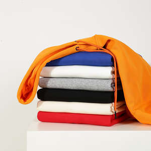 Sudadera con capucha de gran tamaño de algodón 100% para hombre, con bolsillo de canguro en relieve, estilo informal largo, lavado, bordado, diseño de otoño, patrón sólido - Product Image 2