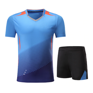 Wholesale Men's Tennis Uniforms Custom Logo Breathable Fabric <b>Polyester</b> <b>Shirts</b> and Skirts Set with Custom Colors - Product Image 1