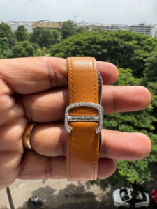 นาฬิกาเพชรโมอิสแบบอนาล็อกอัตโนมัติพร้อมฟังก์ชั่นวันที่เคสเหล็กสไตล์ฮิปฮอปหนังและยางรัด - Product Image 6