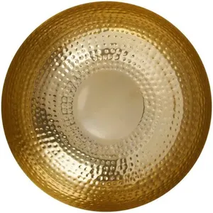Cuenco de Metal Ligero, Hecho a Mano y Duradero para Servir en Bodas y Restaurantes, Forma Redonda, Dorado, para Frutas - Product Image 2