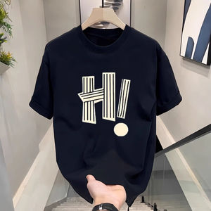 ชุดลำลองผ้าฝ้าย100% 200กรัม, เสื้อยืดแขนสั้นสำหรับผู้ชายและผู้หญิงทรงหลวมพิมพ์ลายสั่งตัด - Product Image 2