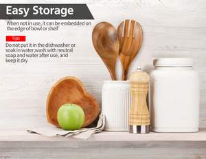 อุปกรณ์ทำครัวไม้ทำมือ  ช้อนไม้ธรรมชาติรักษ์โลก  ไม้พายไม้ทำมือพร้อมลวดลายศิลปะ - Product Image 5