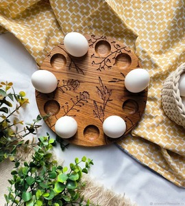Estante de madera multiusos para huevos para exhibición de cocina, también ideal para sostener huevos de Pascua decorativos o pequeños adornos - Product Image 6