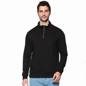 Sudadera de color negro oscuro de alta calidad, sudadera de manga larga hecha de algodón, sudadera de talla grande para hombre - Product Image 3
