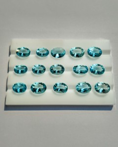 Piedra preciosa suelta azul 10x8 ovalada facetada de Aguamarina Natural de calidad AAA para la fabricación de joyas precio al por mayor - Product Image 1