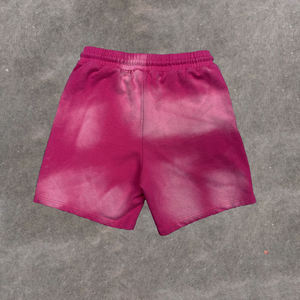 <b>Men's</b> Vintage Washed <b>Shorts</b> Custom Streetwear with Rhinestone Logo Print 100% Cotton Eco-Friendly Solid <b>Pattern</b> - Product Image 2