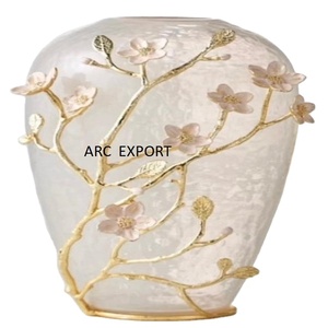 Florero de vidrio elegante, jarrón de flores de diseño único - Product Image 1