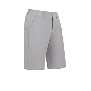 New Arrival Solid High Waist Elastic Polyester Golf Shorts For Men Plus Size 180Gsm Workout Gym Fitness Joggers - Product Image 2