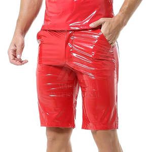 Pantalones Cortos de Cuero para Hombre con Logotipo Personalizado OEM, Cierre de Cremallera, Sólidos, Casuales, Transpirables, de Secado Rápido y Cómodos - Product Image 1