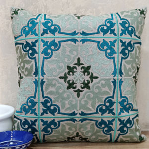 Trending New Style Shamrey 100% Cotton Pillow & Cushion Cases Tradicional Blue Tint Bordado Front & Back Solid Home - Product Image 1