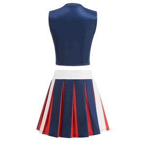 2026 Wholesale Price Custom Logo <b>Elastic</b> Waist <b>Skirt</b> Top Vest Set For Cheering Squad Competition Cheerleading Uniform - Product Image 2