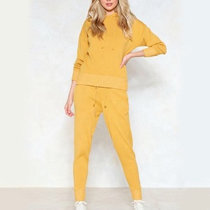 Conjunto de chándal de felpa francesa de algodón suave 100% personalizado para mujer, chándal holgado de alta calidad con hombros caídos, chándal de moda - Product Image 6
