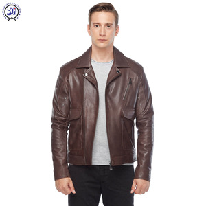 Chaqueta de piel de oveja de invierno para hombre de último diseño 2024, alta calidad, personalizada, ligera, cálida, cuello levantado, bolsillos delanteros, tela fina, OEM ODM - Product Image 2