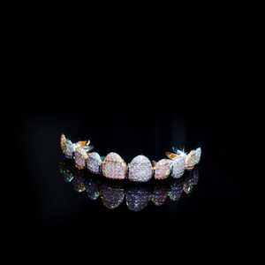 Rose Cut Iced VVs Moissanite Diamond Grillz Hip Hop Jewelry Estilo Vintage para compromiso de boda o regalo - Product Image 3