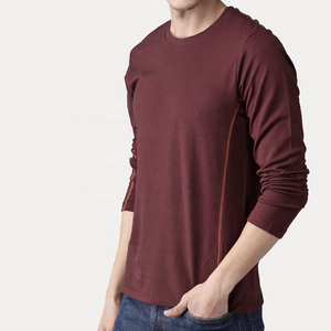 T-shirt à manches longues pour homme, motif uni, design personnalisé du fabricant, coton respirant, sans étiquette, fabrication sur mesure - Product Image 2