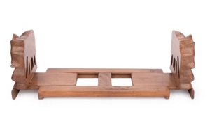 Sujetalibros extensible con diseño de elefante tallado en madera de nogal para estantes, extremo decorativo para libros pesados - Product Image 2