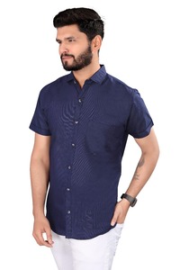 Wholesale <b>Men</b> <b>Black</b> Satin <b>Short</b> <b>Sleeve</b> <b>Shirt</b> Non Iron Anti Wrinkle Breathable Collared Formal Business Casual Professional Wear - Product Image 4