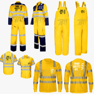Juego de trabajo industrial duradero, babero de poliéster personalizable de calidad superior, camisa abotonada, cuello redondo, ropa de seguridad reflectante - Product Image 1