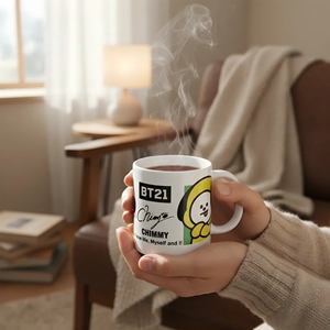 แก้วกาแฟเซรามิคการ์ตูน BT21 ชิมมี่ 325 มล. ใช้กับเครื่องล้างจานและไมโครเวฟได้ บรรจุในกล่องของขวัญ - Product Image 3
