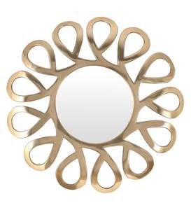 Espejo de pared de Metal decorativo de forma ovalada con acabado dorado para el hogar, sala de estar, baño, decoración, espejo de pared hecho a mano - Product Image 2